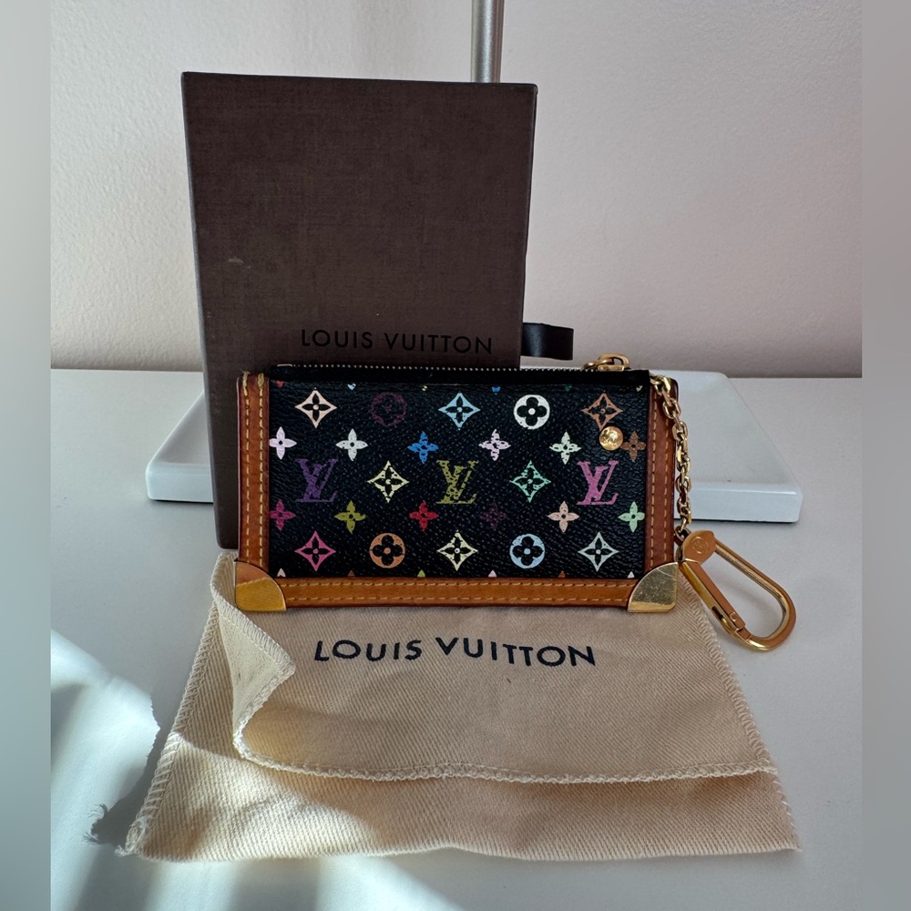 Louis Vuitton Black Multicolor Monogram Key Pouch - Picture 4 of 4
